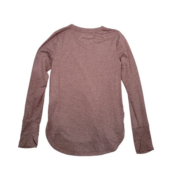 Athleta Uptempo Long Sleeve Top XS Heathered Red Thumbhole Activewear Base Layer - Picture 2 of 11